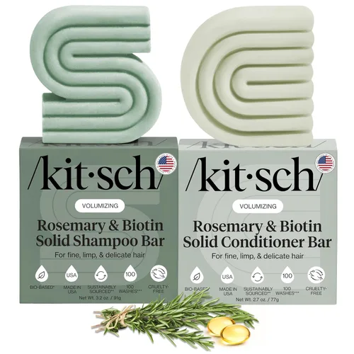 Miniatura 11 de Kitsch Barra de champú y gel de baño ultra sensible 2 en 1 + barra acondicionadora y jabón de afeitado – Jabón en barra sin fragancia para piel