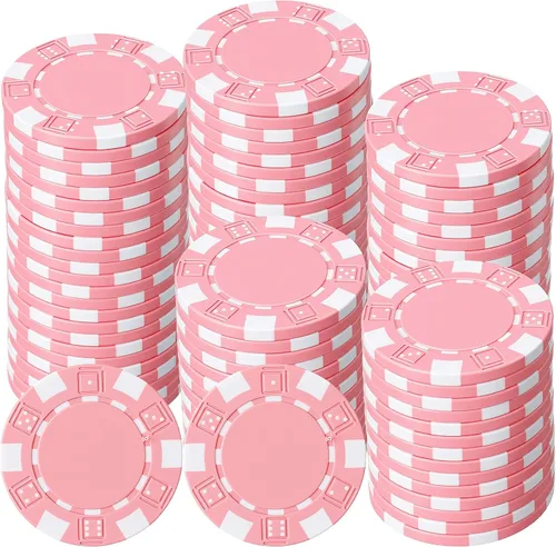 Miniatura 12 de 100 fichas de póquer de 0.41 oz ABS Monte Carlo, 0.05 oz fichas de bingo de 1.575 in, marcadores en blanco para conteo a granel para Blackjack y Rojo