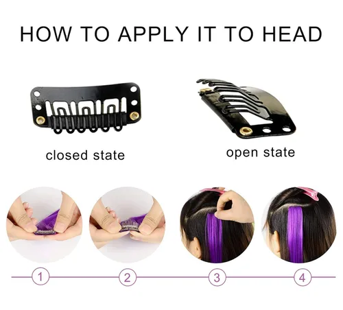 Miniatura 5 de Rhyme 8 extensiones de cabello de colores con clip de 21 pulgadas para niñas y mujeres, accesorios para el cabello, pelucas, postizos, regalo