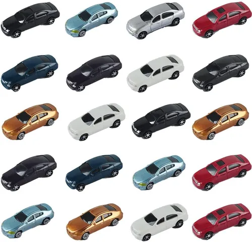 NWFashion 100 unidades de autos pintados en miniatura 1:100 para paisajes de calle/estacionamiento (1:100 2.008 in)