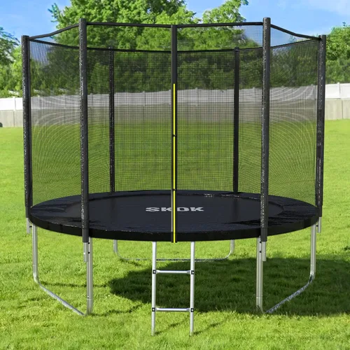SKOK Trampoline for Kids,400LBS Outdoor Trampoline with Net-ASTM Approved Trampoline for Children and Adults Negro sólido