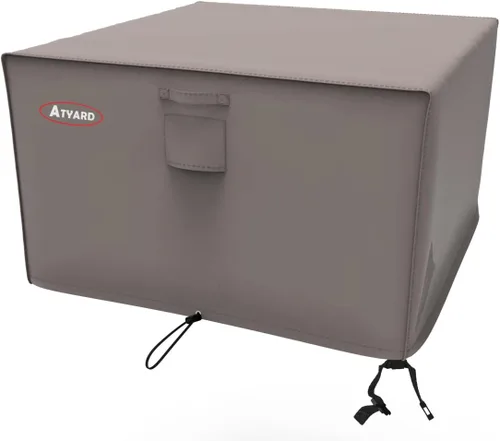 Miniatura 2 de Atyard Cubierta cuadrada para fogata de gas, 32 pulgadas de largo x 32 pulgadas de ancho x 24 pulgadas de alto, impermeable, resistente al viento