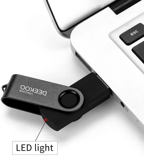 Miniatura 4 de Memoria USB 2.0 de 64 GB, unidades flash USB 2.0 de 64 GB, colores mezclados: negro y verde