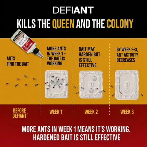 Miniatura 4 de Catchmaster DEFIANT Matador de Hormigas Líquido Premium, suministro de 1 año, mata a la reina y la colonia, botella de precisión sin desorden