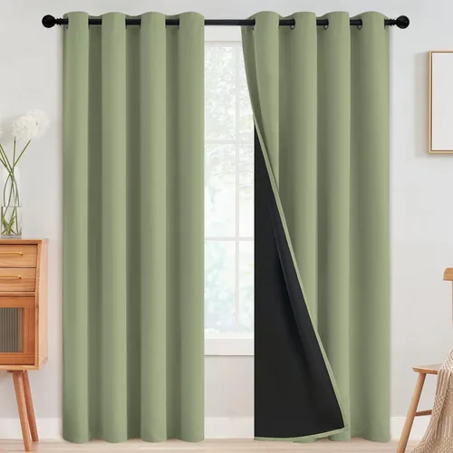 Miniatura 68 de SimpleHome - Cortinas opacas 100% para recámara, cortinas de ventana con ojales beige, con aislamiento térmico, cortinas de oscurecimiento