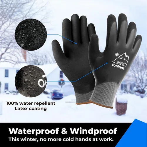 Miniatura 3 de Guantes de trabajo de invierno impermeables para hombres y mujeres, pantalla táctil, guantes para congelador, aislados térmicamente, para clima frío