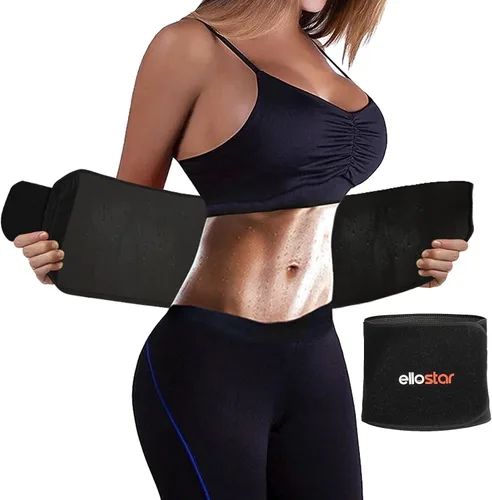 ellostar Faja reductora de cintura para mujeres y hombres y banda de control de abdomen, moldeador de cuerpo, sauna, banda para el sudor
