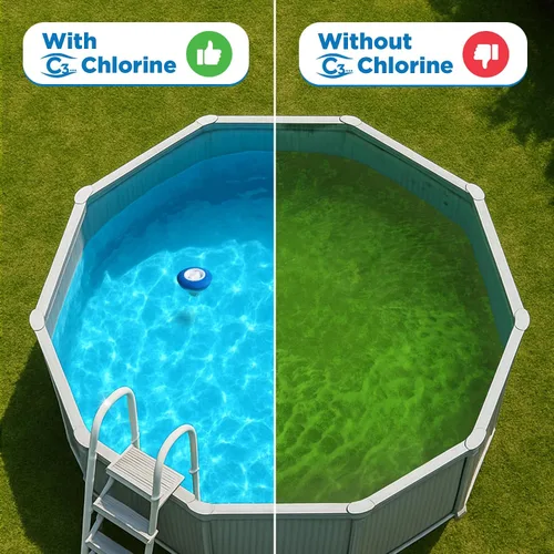 Miniatura 7 de C3 Pestañas de cloro estabilizadas de 3 pulgadas para piscinas Fácil de usar para piscinas sobre el suelo o enterradas Tabletas de cloro