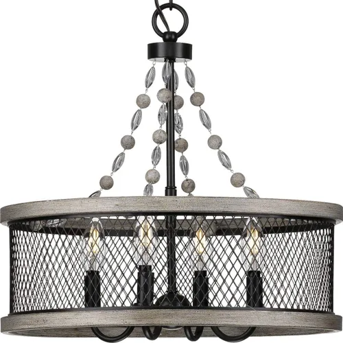 Miniatura 12 de Progress Lighting Austelle Collection - Lámpara de araña de 4 luces galvanizada