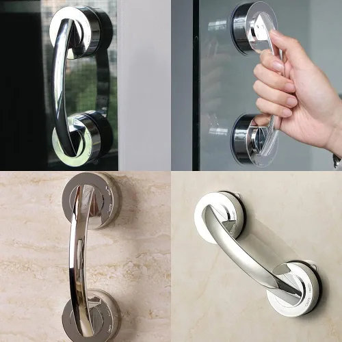 Miniatura 6 de KAFENDA Manijas de vidrio para puertas y ventanas, puertas correderas de baño, pasamanos de ducha. Reposabrazos con ventosa para armarios, armarios