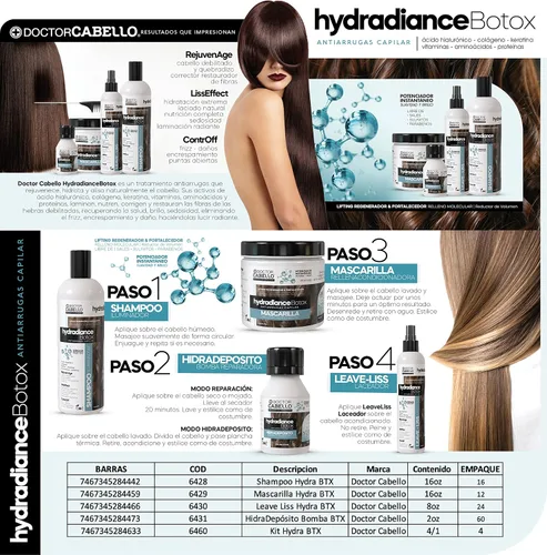 Miniatura 3 de Hydradiance Hair Botox Anti-Wrinkle 2.4 oz - Bomba reparadora con ácido hialurónico, colágeno, queratina, vitaminas - Tratamiento instantáneo