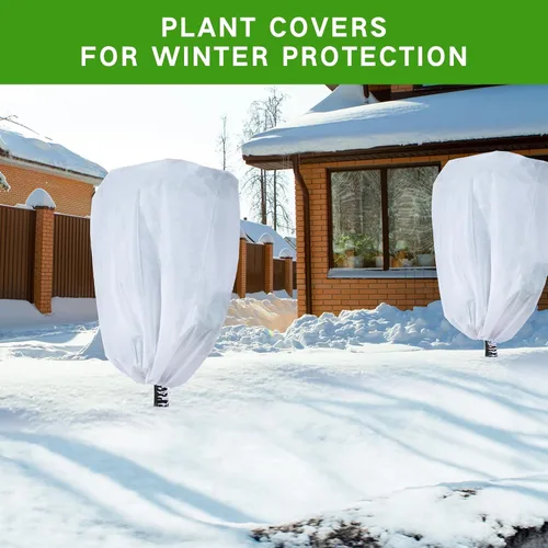 Miniatura 6 de Garutom - Juego de 2 cubiertas para plantas con protección contra la congelación de 48" x 72" 2.2 oz, tela contra heladas para plantas, chaqueta