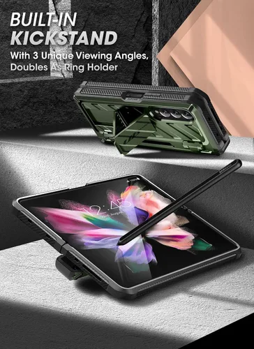 Miniatura 4 de SUPCASE Funda para Galaxy Z Fold 3 con soporte para bolígrafo S (Unicorn Beetle Pro), [protector de pantalla y soporte integrados]