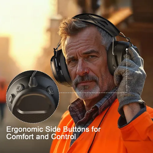 Miniatura 5 de BJKing Bluetooth Hearing Protection Headphones,120H Playtime, SNR 30dB Safety Earmuffs Ear Protection for Mowing