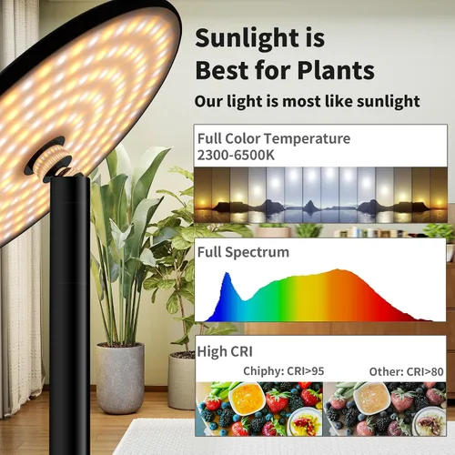 Miniatura 3 de chiphy Luz de crecimiento de espectro completo de 69 pulgadas para plantas de interior, temporizador de 4/8/12H, luces de planta de 40 W de alto