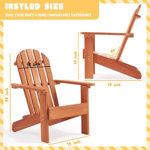 Miniatura 3 de SoliWood Silla Adirondack de madera para exteriores, para patio, jardín, porche, piscina
