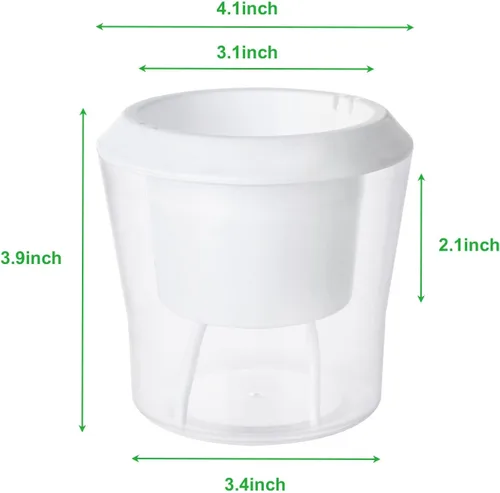 Miniatura 2 de MNKNENG Paquete de 12 macetas de riego automático para plantas de interior de 4.3 pulgadas, macetas pequeñas de riego automático con indicador