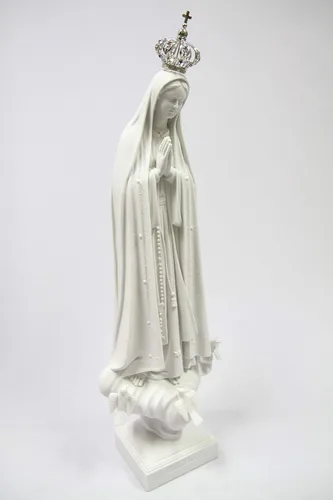 Miniatura 2 de Vittoria Collection 28 pulgadas Nuestra Señora de Fátima con corona de metal joya Virgen María estatua italiana escultura hecha en Italia