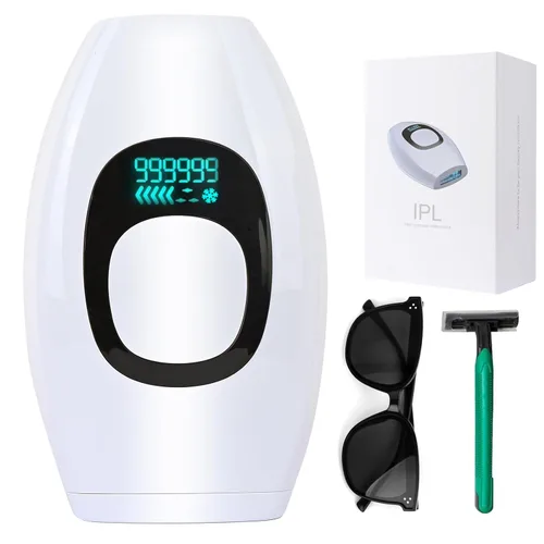 Depilación láser IPL para mujeres y hombres, depiladora facial permanente en casa, depiladora facial 999,999 parpadeos, removedor de vello sin dolor