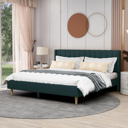 Miniatura 15 de AGARTT Marco de Cama Plataforma Tapizada Tamaño Queen con Cabecero y Pie de Cama/Soporte de Listones de Madera/No Necesita Somier/Fácil Montaje