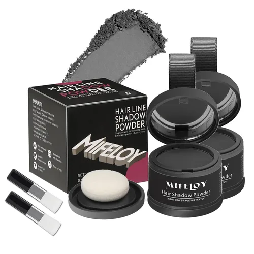 Miniatura 13 de Paquete de 2 polvos de sombra de retoque de raíz, cobertura de cabello gris, polvo de cobertura de raíces de color para mujeres para adelgazar