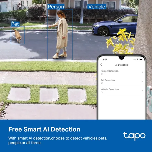 Miniatura 3 de Tapo by TP-Link - Cámara de seguridad 2K QHD para interior/exterior, visión nocturna a color, detección gratuita de personas/mascotas/vehículos