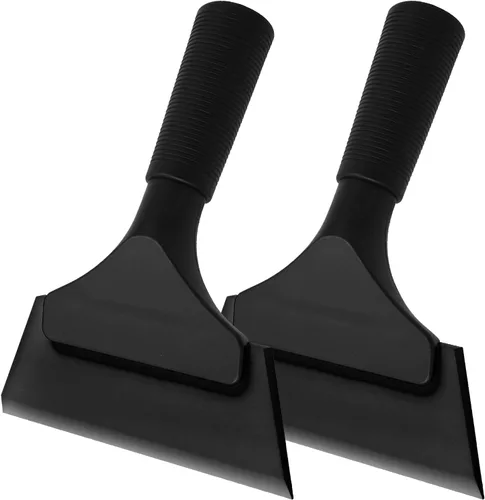 EHDIS Rascador de parabrisas de goma de 5 pulgadas para automóvil, vidrio, espejo, ducha, puerta, baño (color negro, 2)
