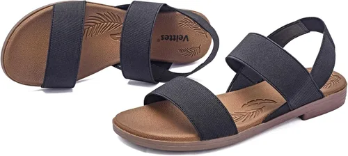 Miniatura 2 de Veittes Sandalias planas para mujer, sandalias planas casuales y suaves a la moda.