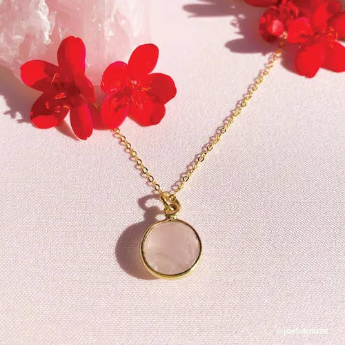 Miniatura 7 de Collar con colgante redondo, piedras preciosas naturales, labradorita, piedra lunar arcoíris, cristal, cuarzo rosa, amatista, citrino, plata de ley