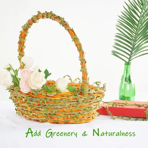 Miniatura 8 de Naidiler Cordel de cinta de hoja de arpillera de 32 pies para manualidades para safari, selva, fiesta de hadas, baby shower de bosque, decoración