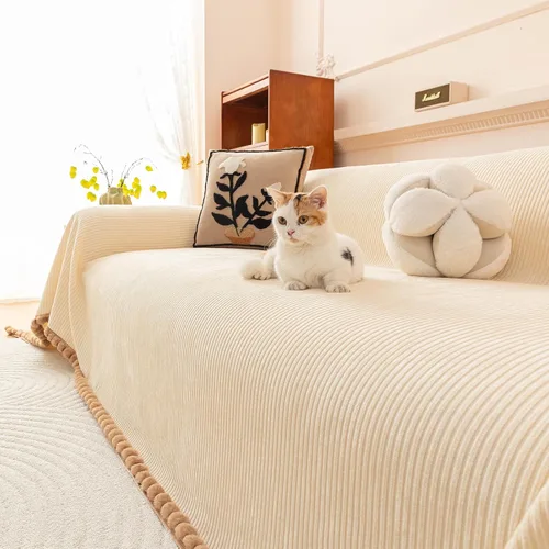 Miniatura 20 de ROOMLIFE Funda de sofá con estampado de leopardo para sofá de 3 plazas, lavable, protector de muebles para perros, funda de sofá suave