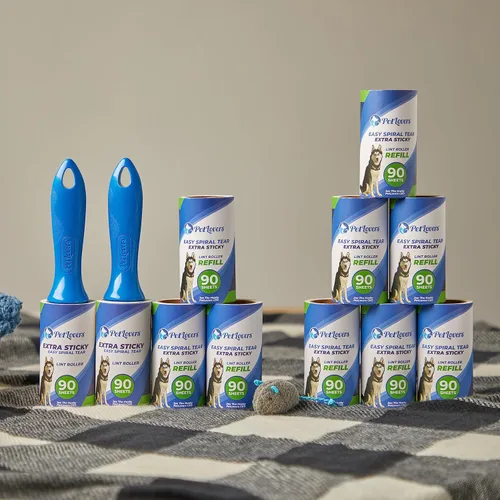 Miniatura 2 de PetLovers Rodillos y repuestos extra pegajosos para pelusas – 990 hojas, removedor de pelusa para perros y gatos, 9 paquetes de recambios
