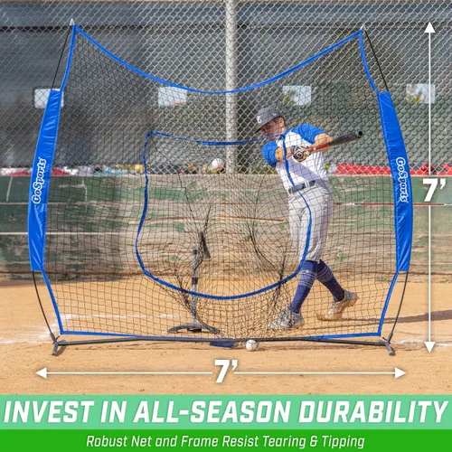 Miniatura 3 de GoSports 7 x 7 ft Baseball & Softball Nets - Available in Team Colors - Batting & Pitching Net with Strike Zone