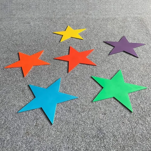 Miniatura 6 de 12 marcadores direccionales antideslizantes para entrenamiento de agilidad, actividades en el aula de niños, gimnasio, deporte, hogar (estrella)