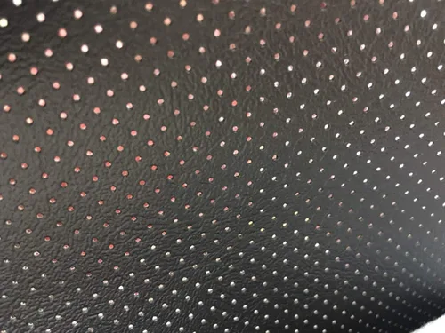 LUVFABRICS Agujeros totalmente perforados de grado marino tapicería hospitalidad automotriz imitación cuero vinilo tela (negro negro negro)