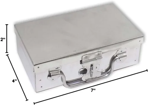 Miniatura 8 de Bin Buddy Caja de almacenamiento de acero para candado, diseño compacto de 7 x 4 x 2 pulgadas, ideal para almacenar joyas, reliquias, pasaportes