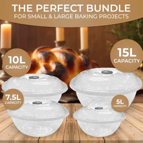 Miniatura 4 de Genérico El Bol de Challah (Tamaño pequeño 5 litros - 31 cm de diámetro) Probador de masa - Elevador de masa - Puede contener 1-2 libras de harina