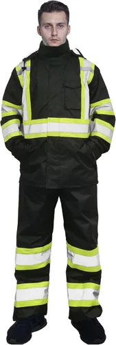sesafety Chaqueta de Lluvia de Alta Visibilidad, Trajes de Lluvia para Hombres Impermeables con Fondo Negro, Abrigos de Lluvia para Hombres con