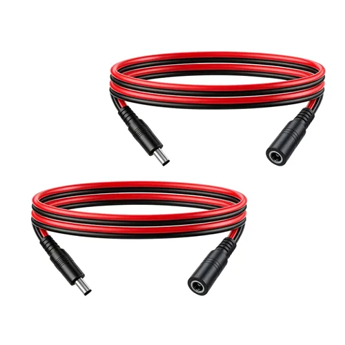 Miniatura 9 de Cable de extensión de alimentación CC de 1.6 pies 0.217 in × 0.083 in, conector macho a hembra, conector 5521 para tira de LED, fuente
