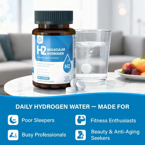 Miniatura 7 de Tabletas de hidrógeno molecular (H2) con magnesio – Tableta de agua de hidrógeno de 12 PPM para agua potable, rica en antioxidantes, apoya la salud