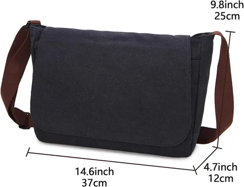 Miniatura 3 de Bolsa de mensajero, bolsa de mensajero de lona, bolsa de hombro, bolsa cruzada, bolsas de mensajero vintage para hombres y mujeres, bolsa de hombro