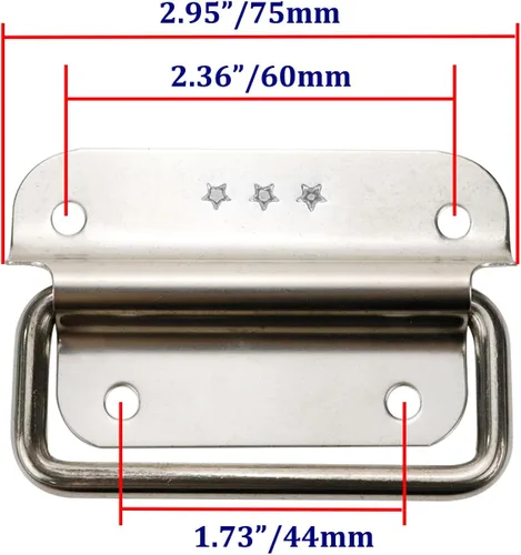 Miniatura 2 de 4 manijas de pecho de acero inoxidable de tamaño mediano