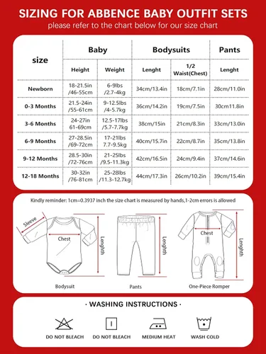 Miniatura 6 de Abbence Conjunto de 4 piezas de traje de Navidad para bebé, niña, niño, Año Nuevo, mi primera Navidad