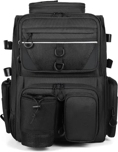 Fishing Tackle Backpack With Rod Holders, Large 40L Fishing Backpack for Camping, Hiking