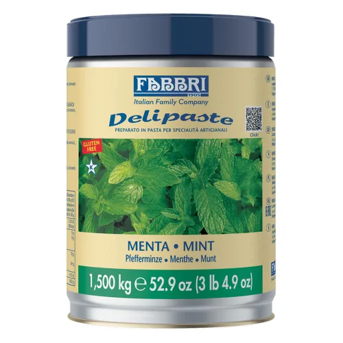 Fabbri Delipaste Menta, Compuesto aromatizante para gelato, helado, servicio suave, pastelería y confitería - 1 lata de 3.3 lb