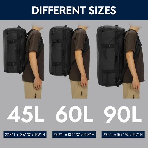 Miniatura 6 de Haimont Mochila de lona, bolsa de viaje con compartimento para zapatos, resistente al agua, para hombres y mujeres, viajes diarios,