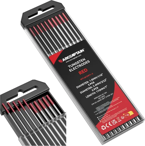 Miniatura 13 de ARCCAPTAIN Electrodo de soldadura TIG de tungsteno, paquete de 10 unidades de 1/16 x 7 pulgadas (dorado, 1.5% lantanado, WL15/EWLa-1.5)