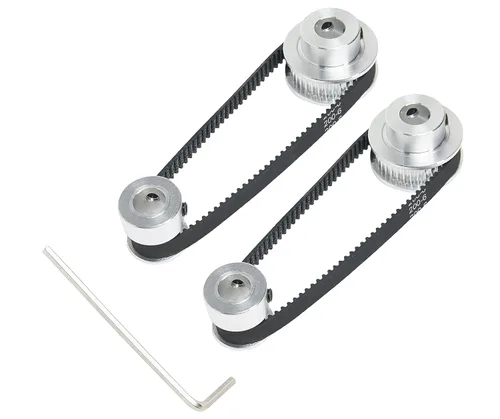 Miniatura 14 de Juego de 2 piezas 2GT Polea de distribución de aluminio 20 y 36 dientes 5 mm de orificio Rueda sincrónica con 2 piezas Longitud de 200 mm, ancho