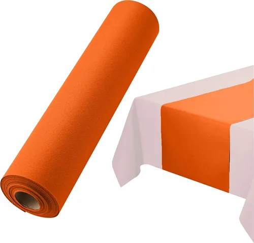 Miniatura 15 de Camino de mesa desechable para mesa de comedor, 16 pulgadas, paquete de 20 caminos de mesa de papel rosa similar al lino para fiestas, bodas