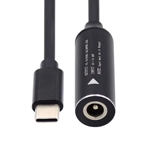 Miniatura 7 de chenyang Convertidor de alimentación CC a USB C, USB C macho a CC 0.138x0.051 in PD 65W 5V/9V/20V adaptador de cable de carga rápida